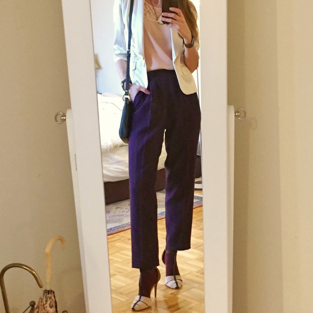 Ports International wool purple high rise pants